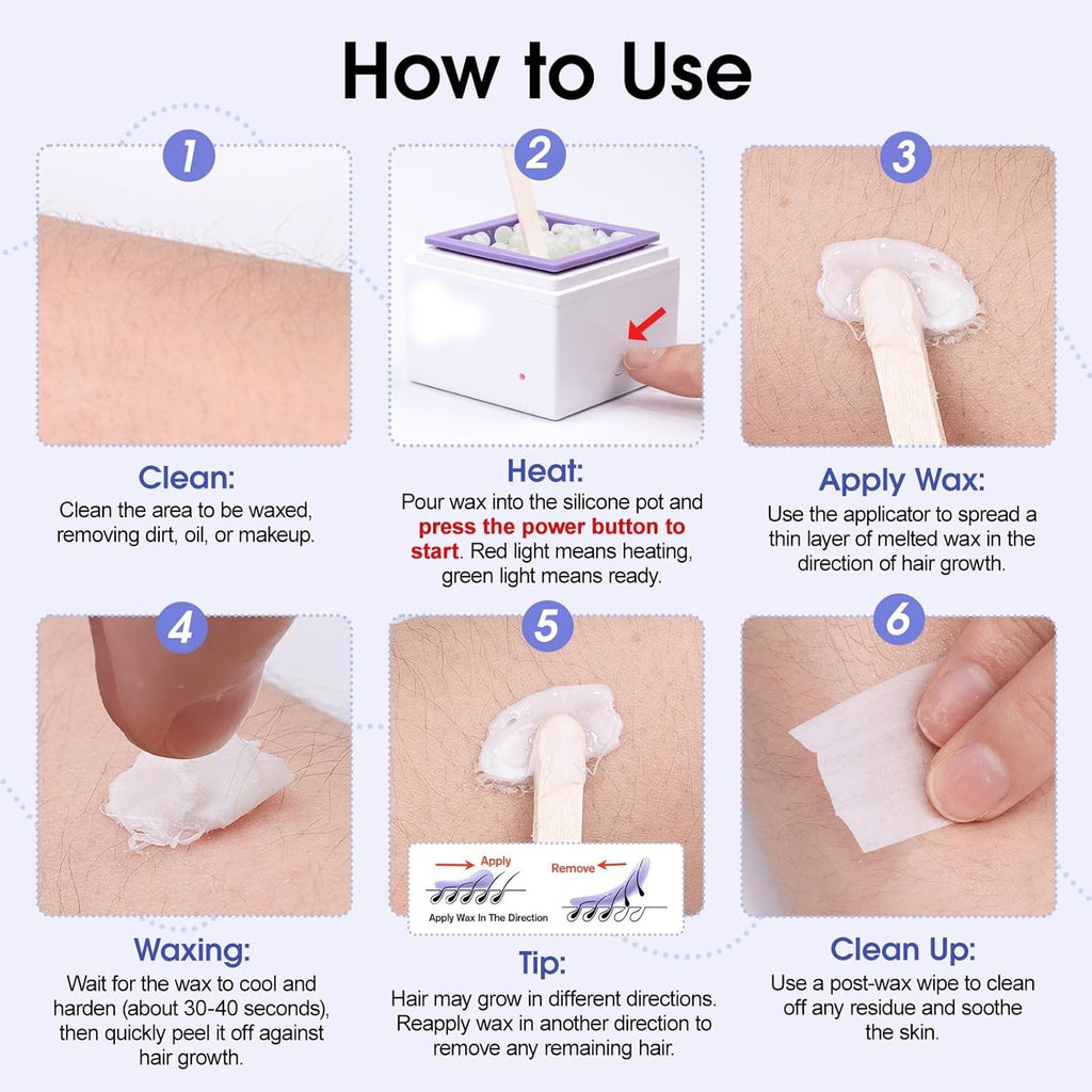 Waxing Kit Wax Heater Warmer with Wax Beans & Accessories for Hair Removal
