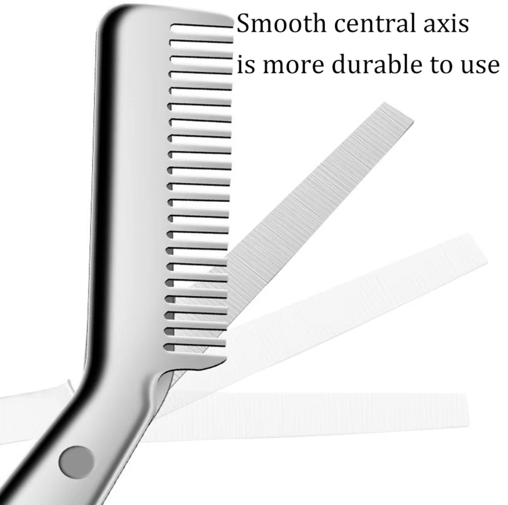 Precision Stainless Steel Eyebrow Trimmer Scissors with Comb - Grooming Tool