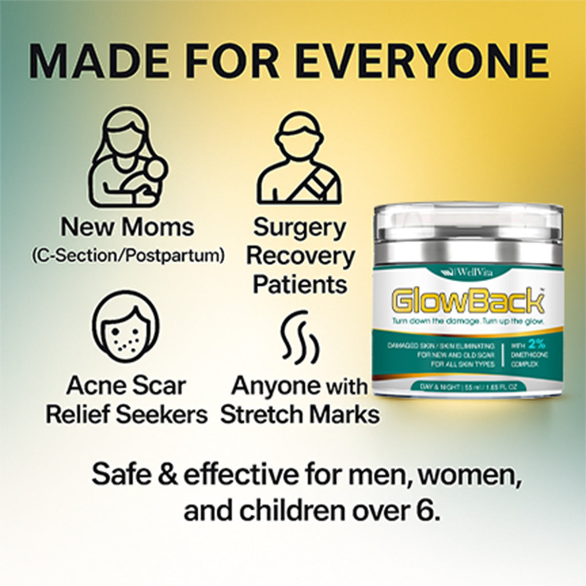 Scar Removal Cream for Surgical Acne C-Section Burns - Hydrating Skin Support