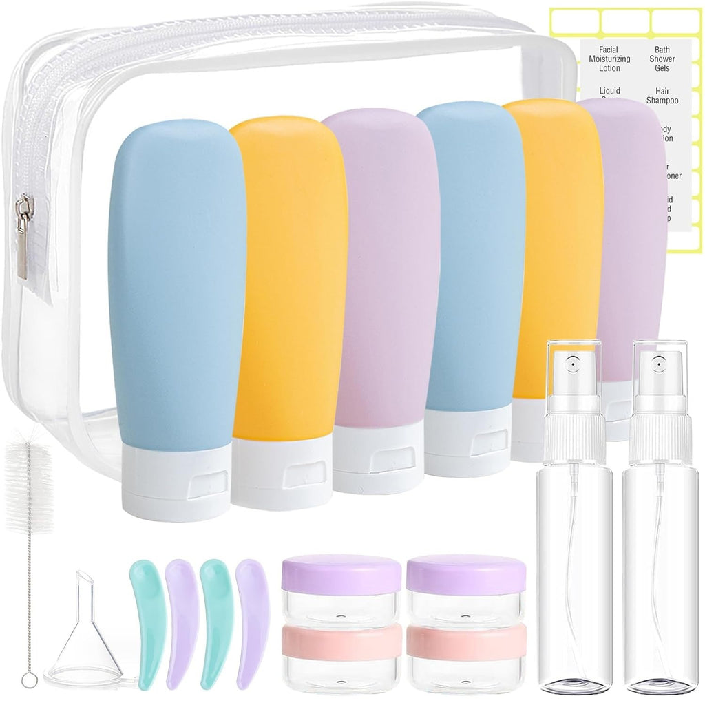 20 Pack Travel Bottles Set TSA Approved Leak Proof Travel Size for Toiletries