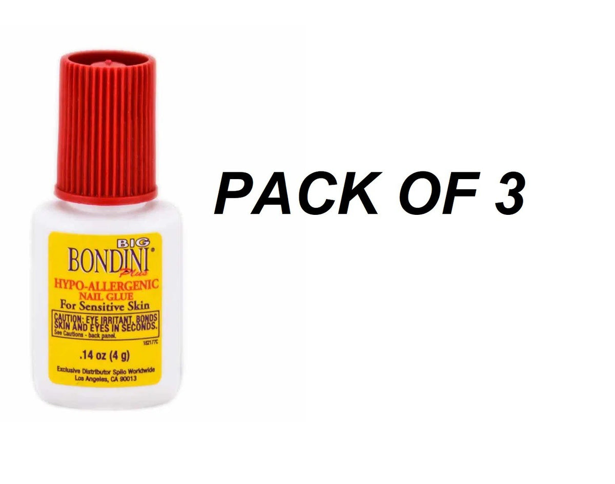 Hypoallergenic Nail Glue 0.14 oz - 3 Pack for Manicure & Nail Care