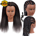 16 Inch Human Hair Mannequin Head for Cosmetology Practice - Natural Black