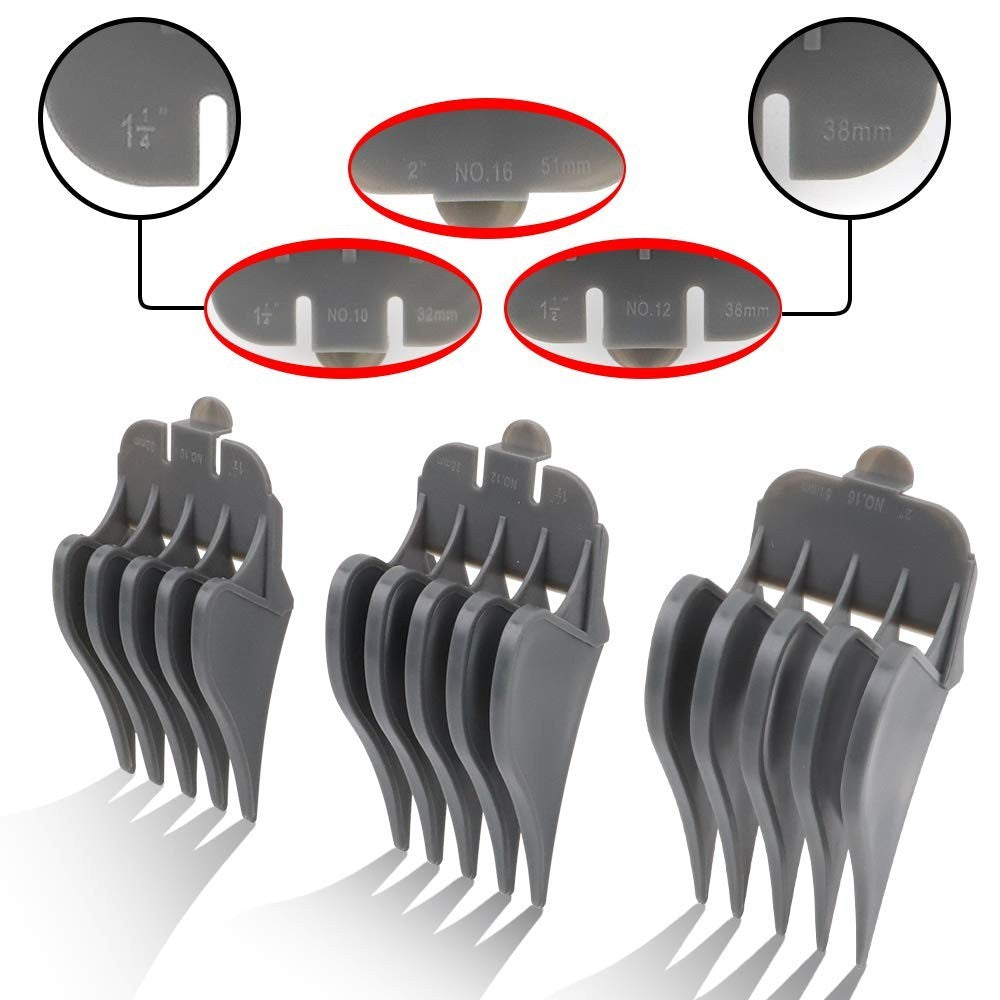 Hair Clipper Guard Set with Sizes 10, 12, 16 - Fits Wahl Clippers