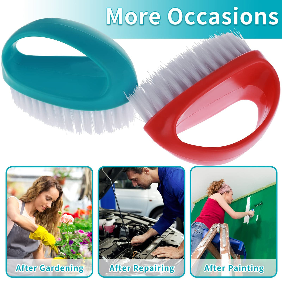 2 Pack Hand Nail Brush Set for Deep Cleaning Fingernails & Cuticles