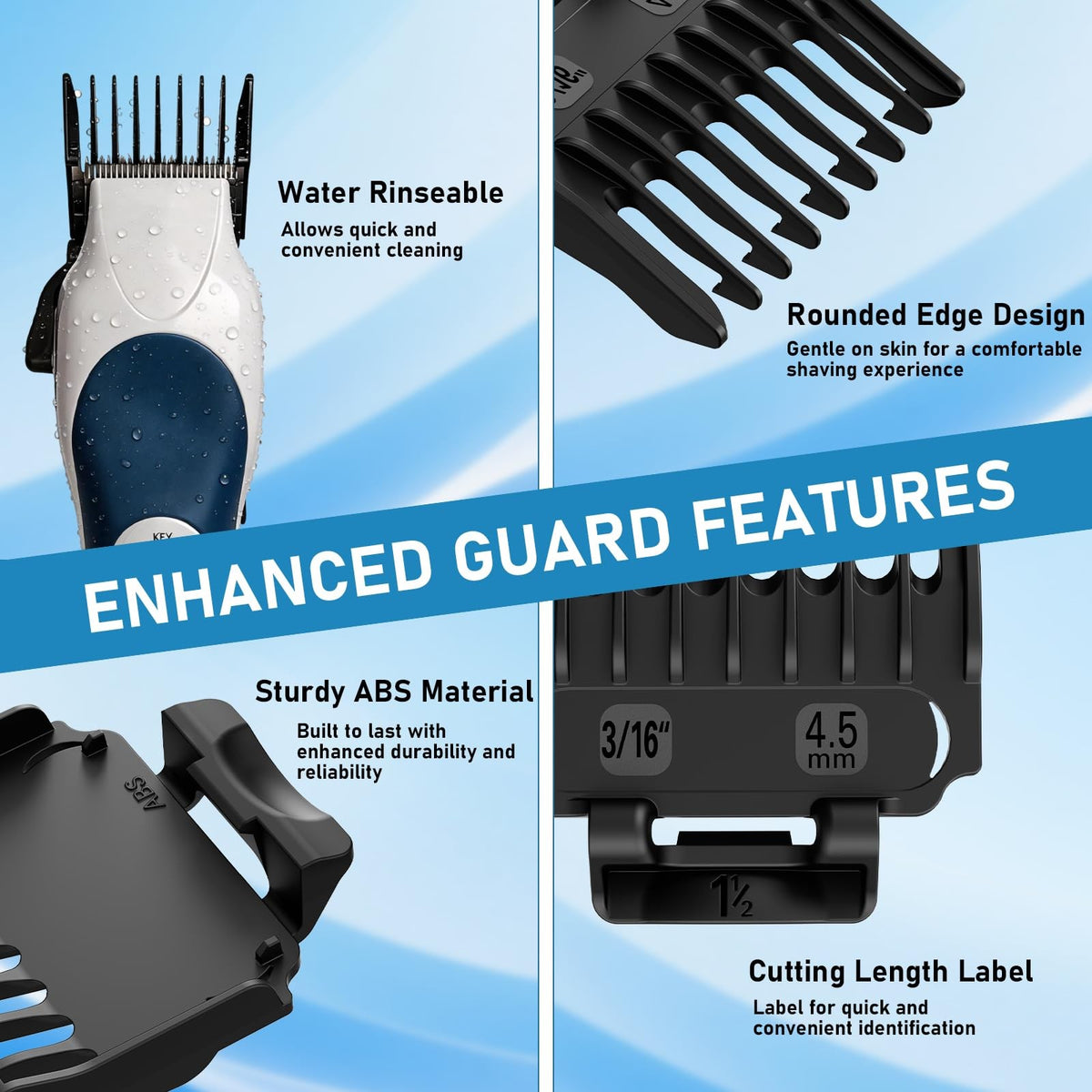 14-Piece Hair Clipper Guard Set with Organizer for Wahl & Universal Trimmers