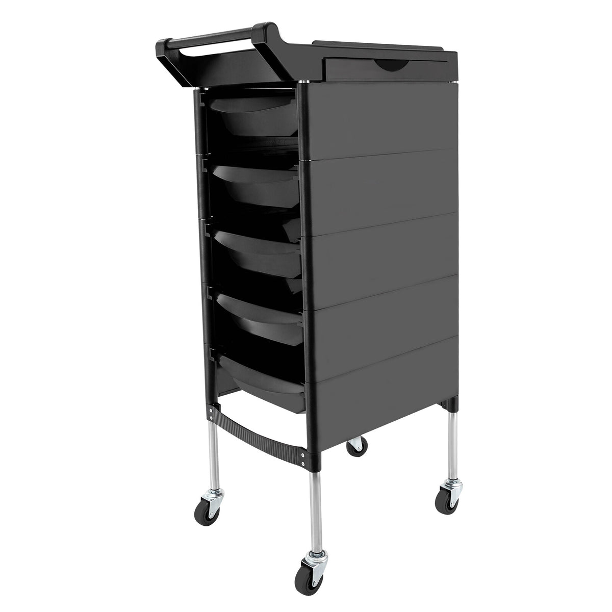 Salon Trolley Cart with 5 Drawers & Side Trays - Mobile Hair Styling Storage