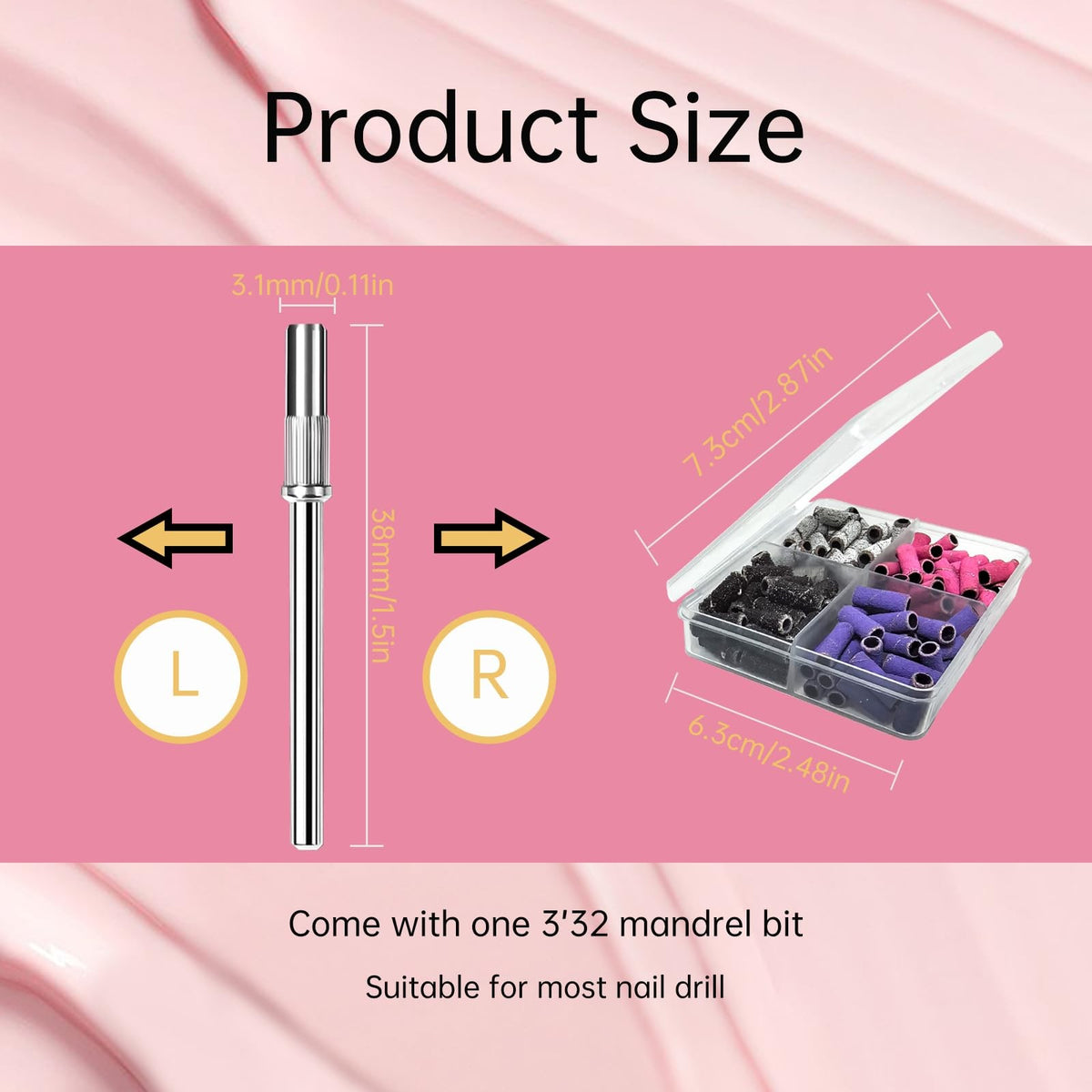 Professional Nail Drill Kit with Small Sanding Bands for Toenails and Pedicure
