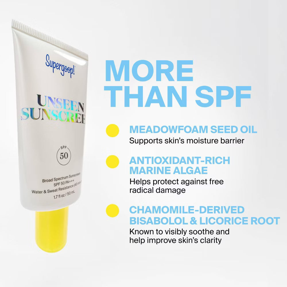 SPF 50 Clear Face Sunscreen - Invisible, Water-Resistant, Vegan & Non-Irritating
