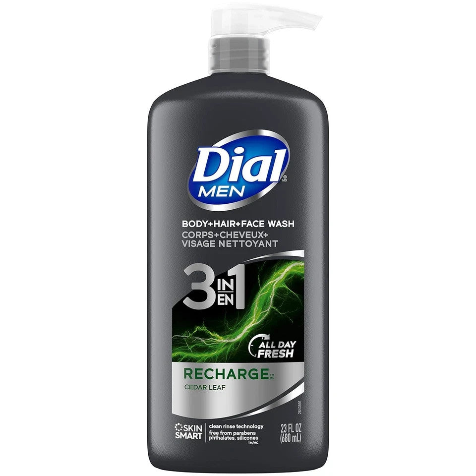 Men's 3-in-1 Body, Hair & Face Wash - Recharge 69 fl oz (3 Bottles)