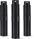 Refillable Travel Perfume Atomizer Set - 8ml Spray Bottles for On-the-Go, Black, 2 or 3 Pack