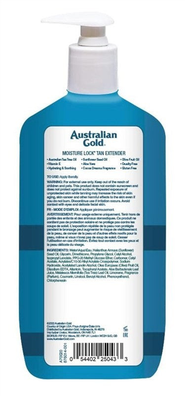 Australian Gold Moist Lock Tan Extender 16 oz - Locks in Moisture & Helps Retain Tan