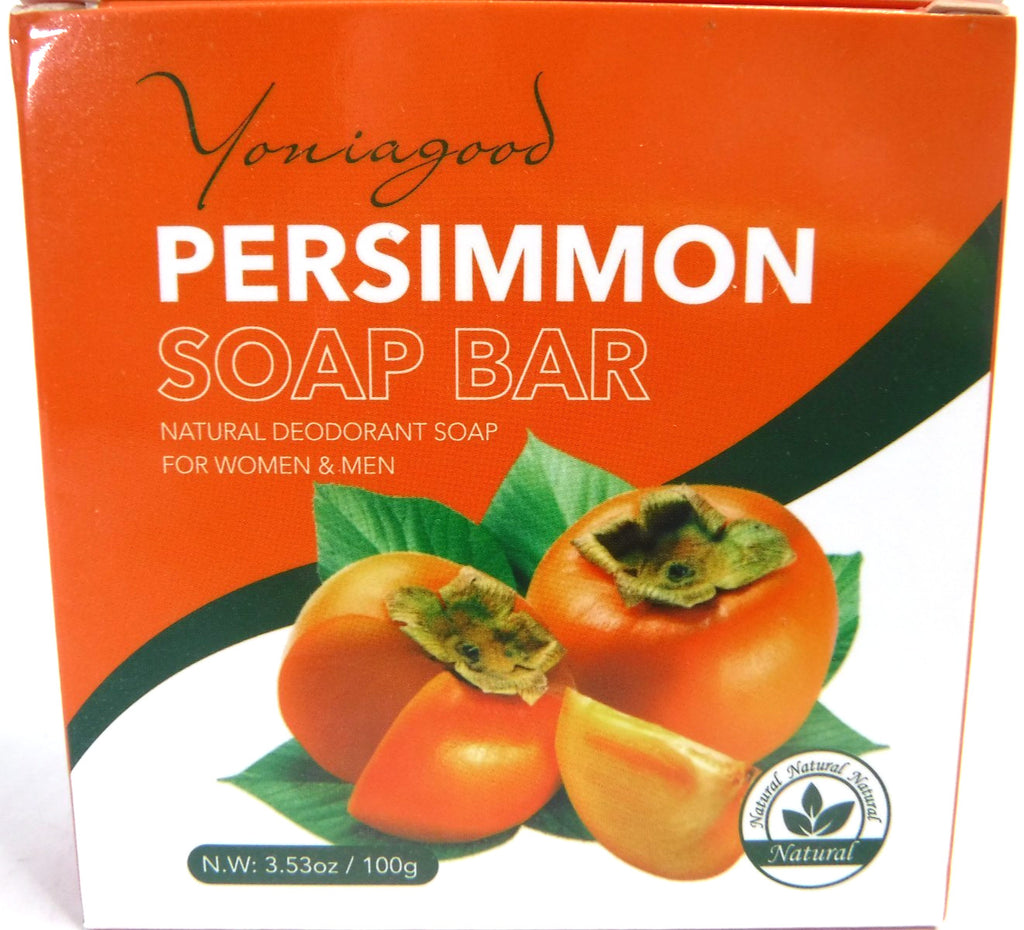 Persimmon Soap Bar for Body Odor Control - Natural Refreshing Body Cleanser (2 Pack)
