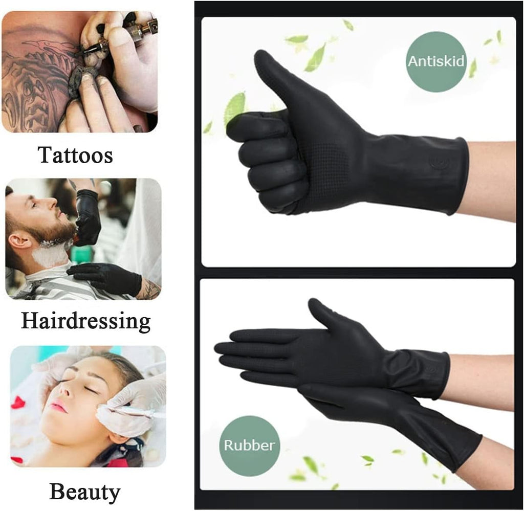 Professional Hair Dye Coloring Gloves - Reusable, Chemical-Resistant