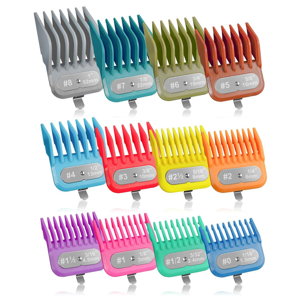Universal Hair Clipper Guard Set - 12 Color-Coded Sizes for Trimming