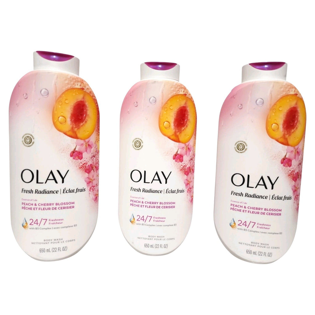 3 Pack Peach & Cherry Blossom Body Wash - Fresh Radiance 22 fl oz