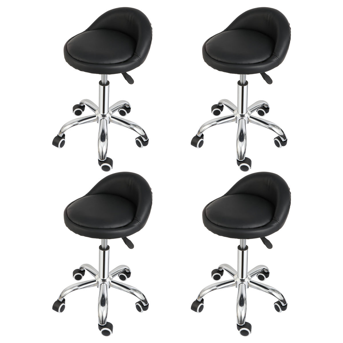 Set of 4 Hydraulic Swivel Stool Chairs for Spa Tattoo & Facial Massage