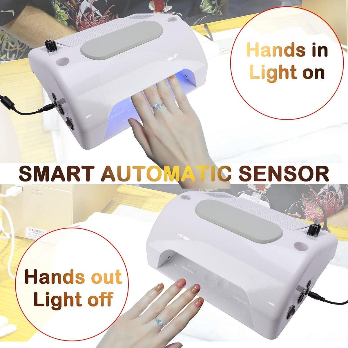 Oskade 40W Nail Dust Collector & UV LED Lamp - Multi-Function Nail Art Station