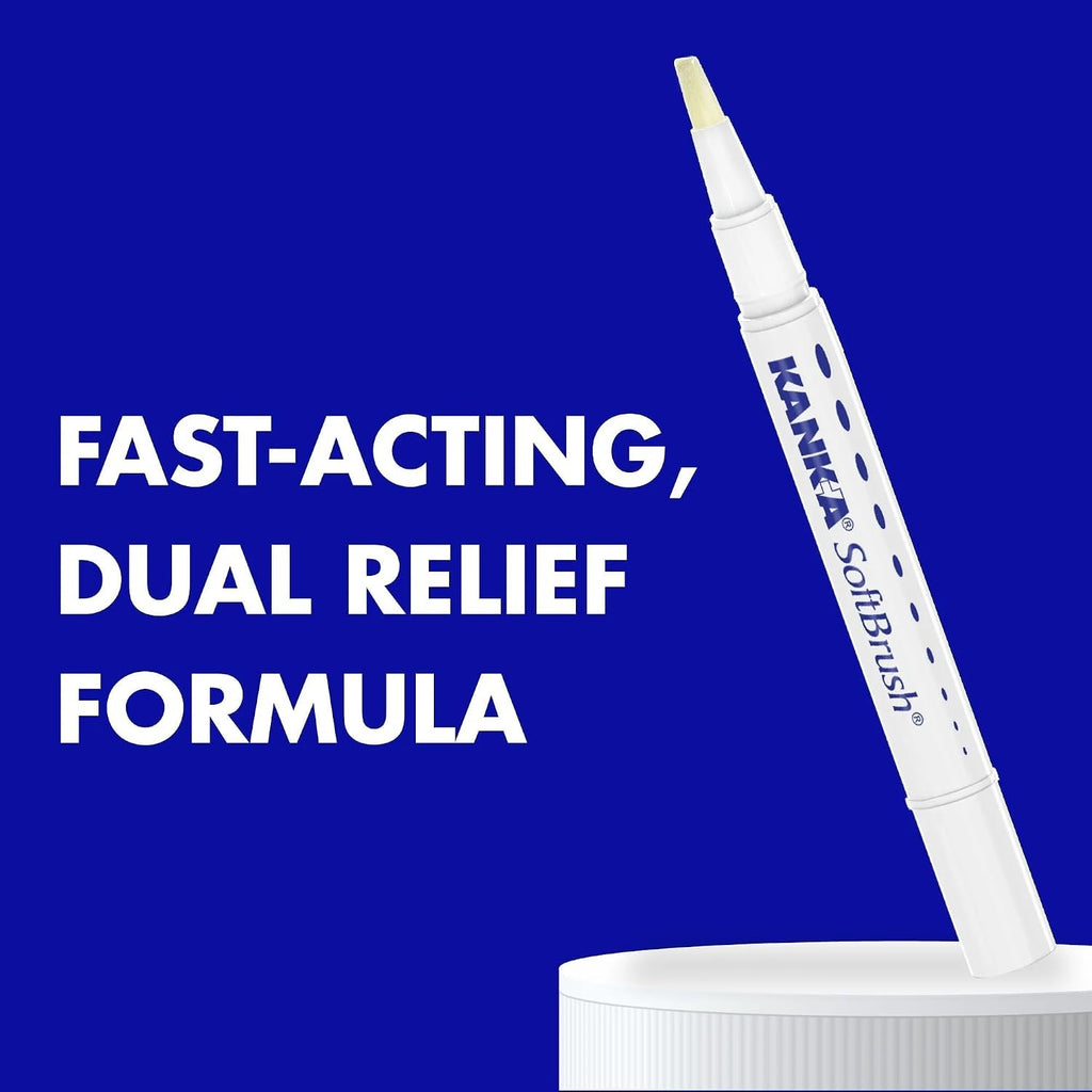 Kank-A Mouth Pain Gel with Soft Brush - Fast-Acting Oral Relief 0.07 oz
