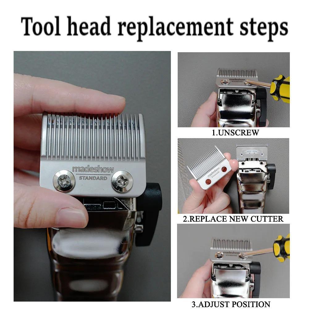 Hair Clipper Blade Replacement for Madeshow M5 M10 R66 R77f - Stainless Steel Wedge Fade Blades