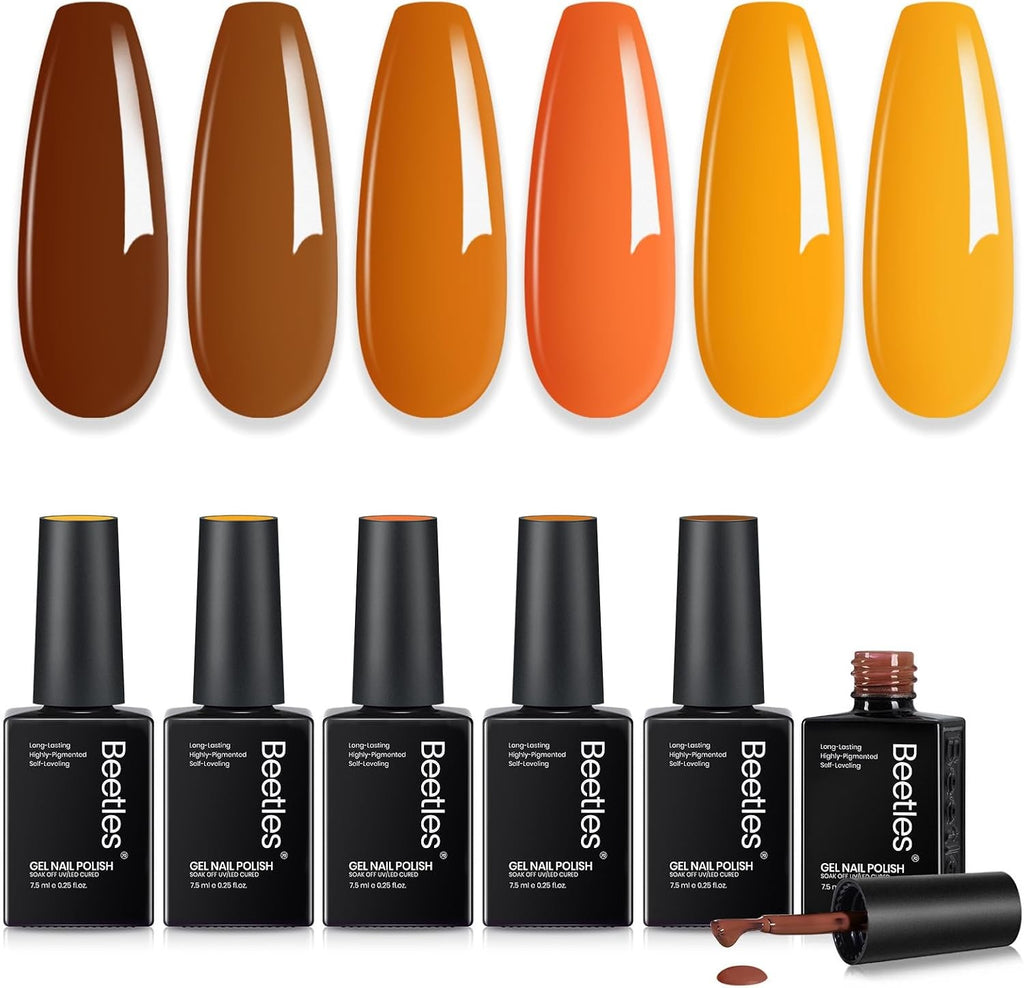 Fall Colors Gel Nail Polish Set - 6 Cozy Autumn Shades for DIY Manicure