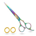 Professional Hair Cutting Scissors 6.5 Inch Japanese Steel Rainbow Finish