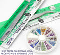 Nail Art Tips with Rhinestones & Tear Drop Design - 2 Pcs Tweezer Set