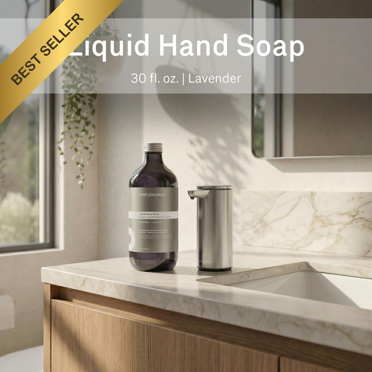 Simplehuman Lavender Liquid Hand Soap Refill 30 Fl Oz for Sensor Pump