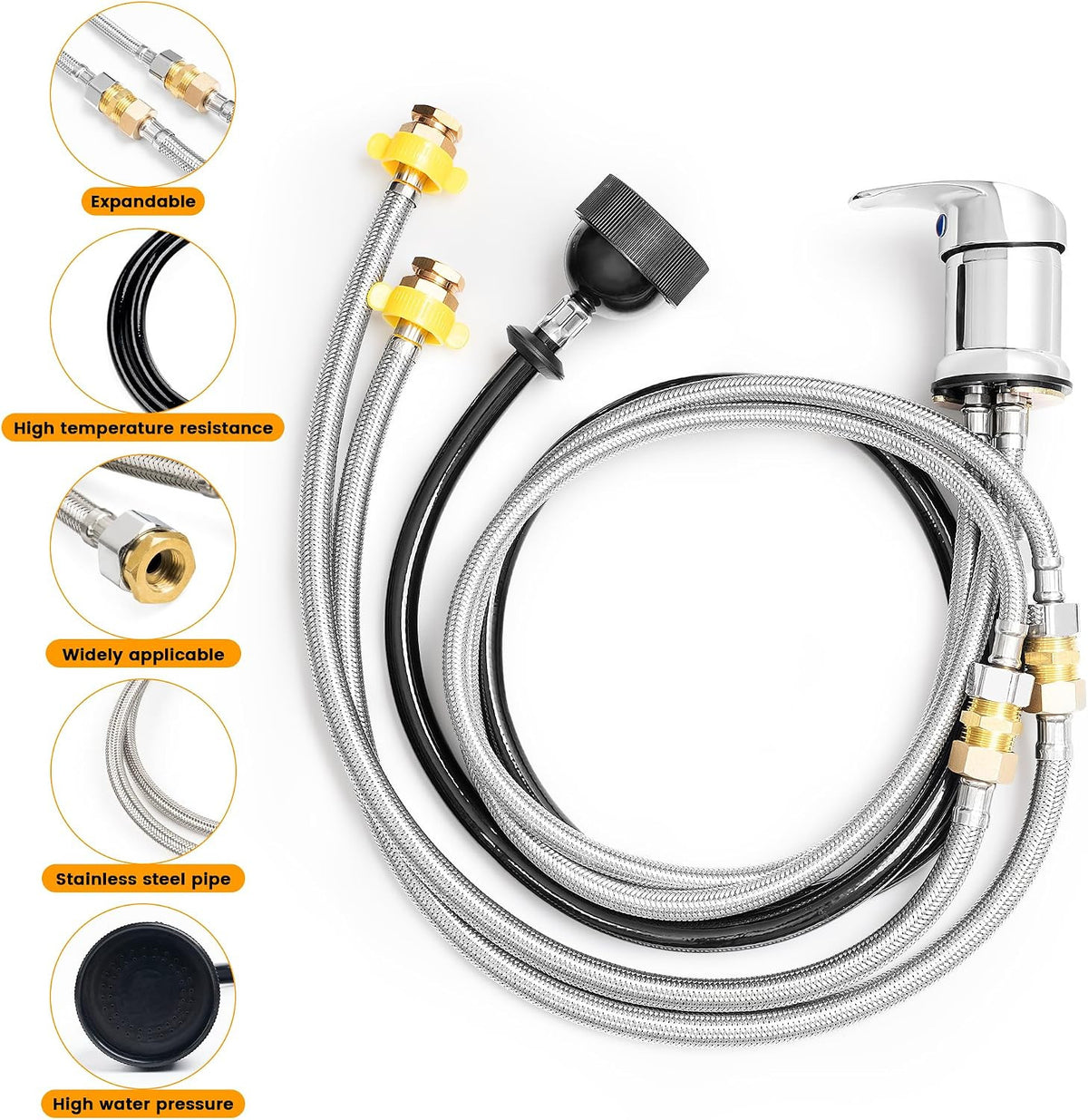 Salon Shampoo Sink Faucet Kit with Sprayer and Vacuum Breaker
