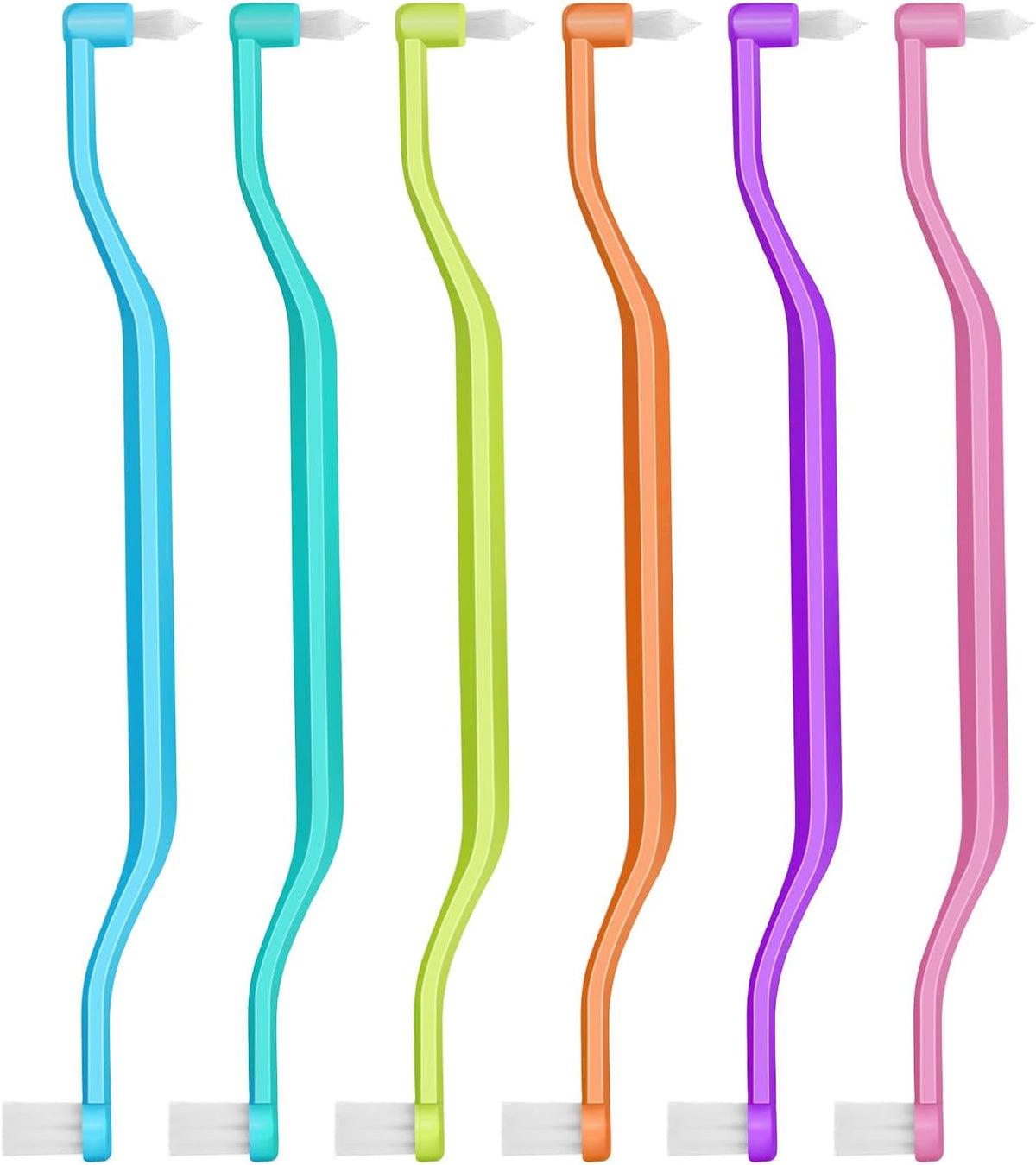 6 Pcs Small Head Orthodontic Interdental & Toothbrush Set for Deep Cleaning