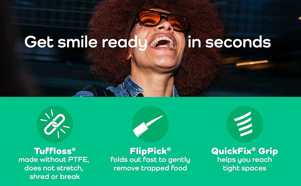 Micro Mint Dental Floss Picks - 36 Count, Easy Grip, Tuffloss Technology