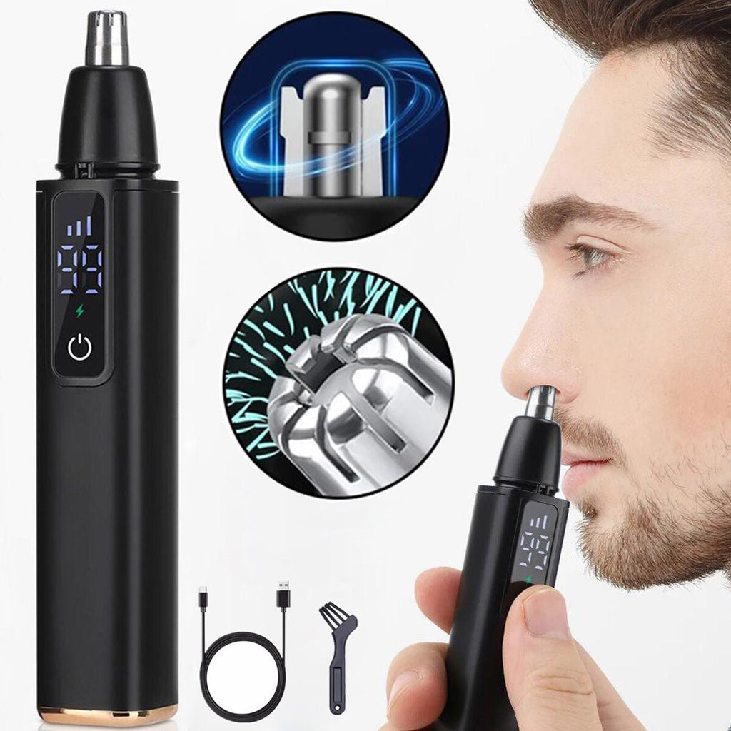 Electric Nose Ear Hair Trimmer Painless Portable USB Rechargeable with LED Display