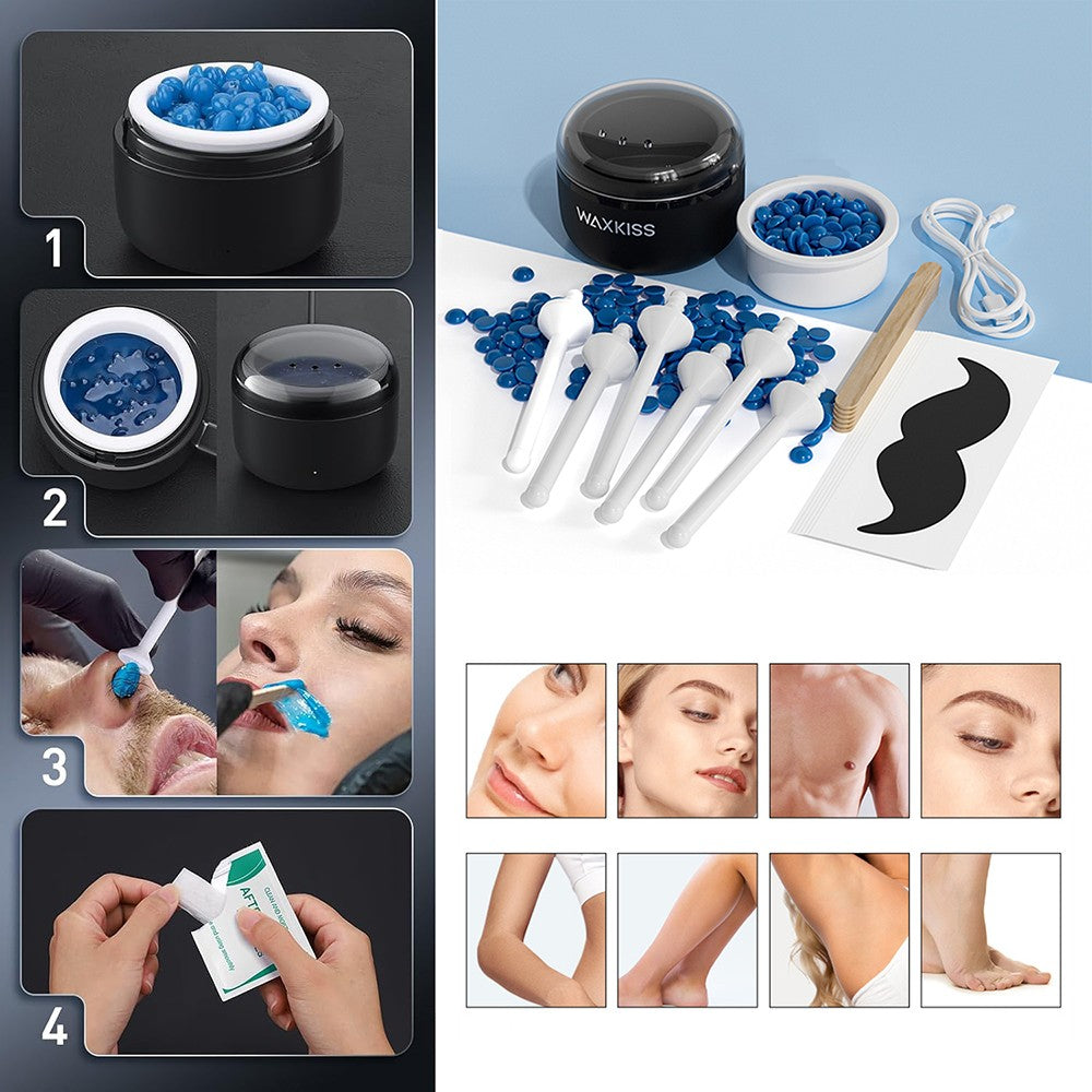 Mini Portable Wax Warmer Kit for Nose, Ear, Eyebrow & Beard Hair Removal
