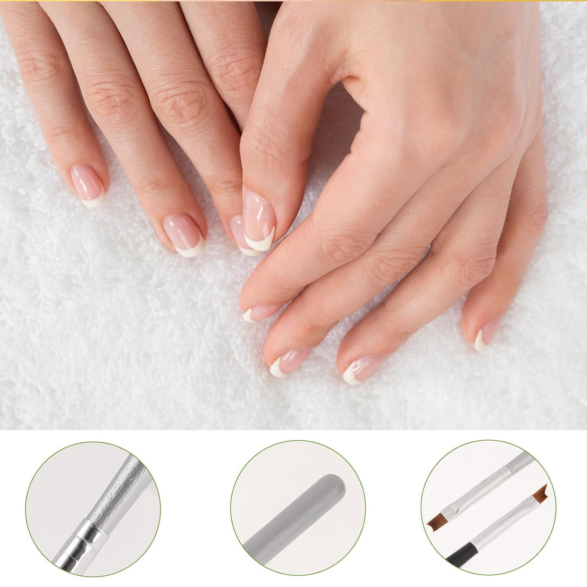 6-Piece Nail Art Brush Set for French Tips UV Gel & Acrylic Painting
