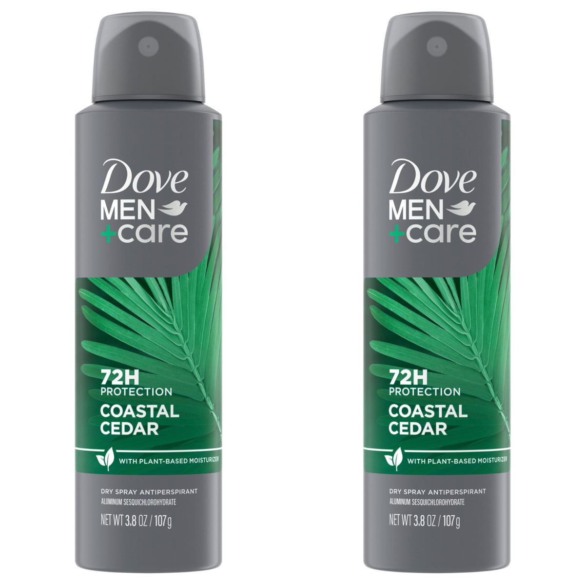 Dove Men+Care Cedarwood Tonka Dry Spray Antiperspirant 72H - 2 Pack