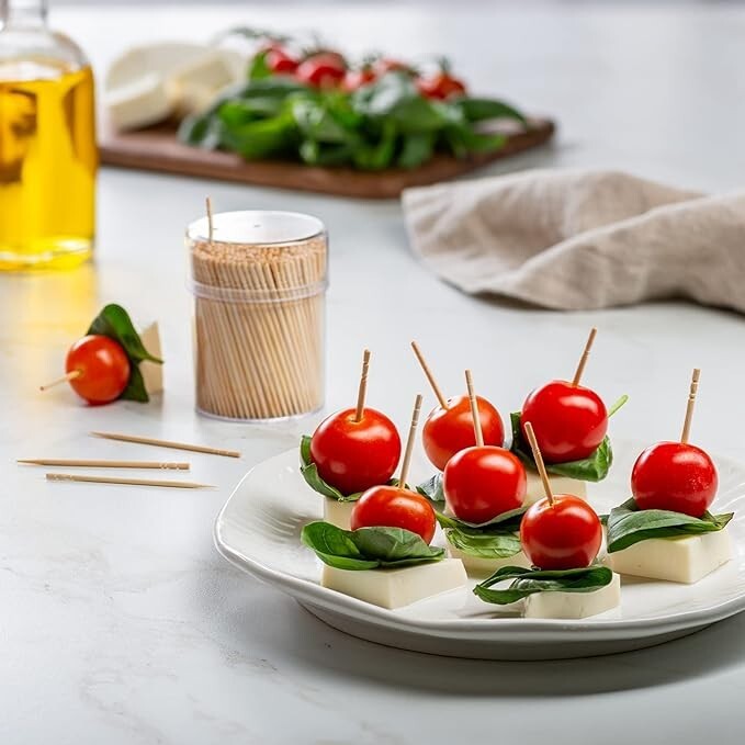 1500 Bamboo Wooden Toothpicks - Eco-Friendly, Biodegradable, Food & Dental Use