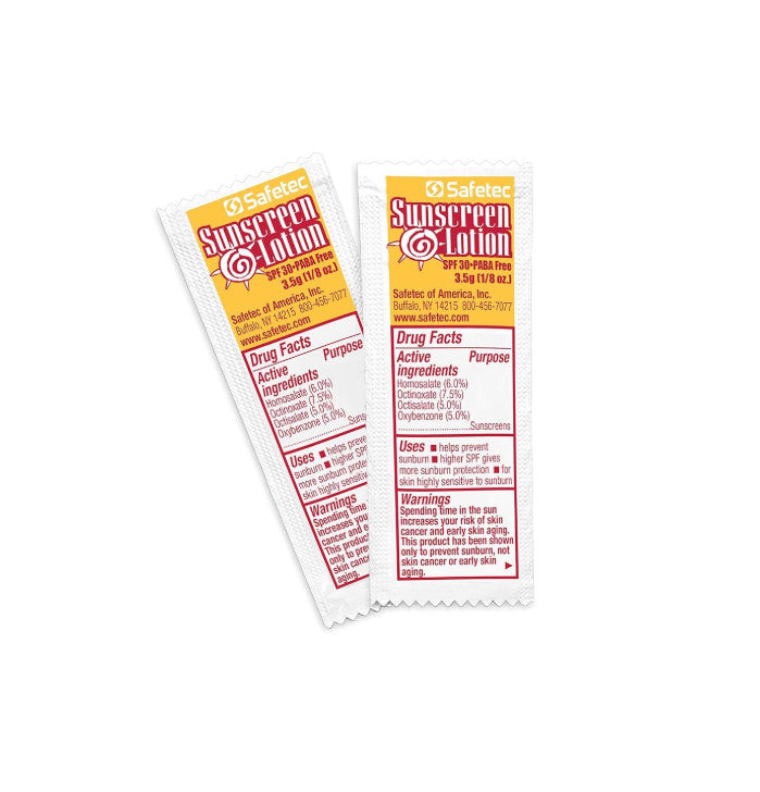 SPF 30 Sensitive Skin Sunscreen Lotion Packets - PABA-Free, 50 Single-Use Foil Packets