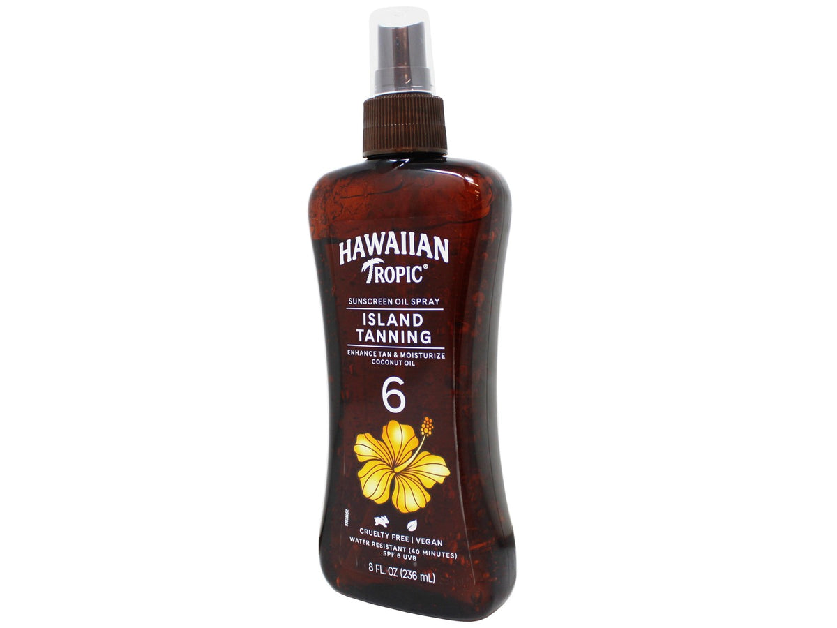 Hawaiian Tropic Island Tanning Sunscreen Oil Spray SPF 6 Coconut Oil 8 OZ 4 Pack