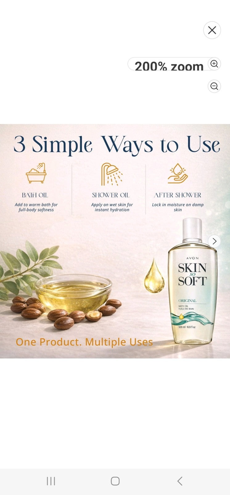 Skin So Soft Original Body Oil 16.9 oz Two Bottles by Avon