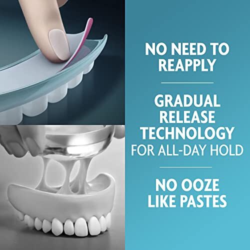 Denture Adhesive Seals - Zinc-Free, All-Day Secure Fit for Upper Dentures