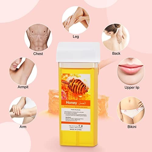 Natural Honey Roll-On Wax Cartridge Refill 4 Pack - Easy Hair Removal