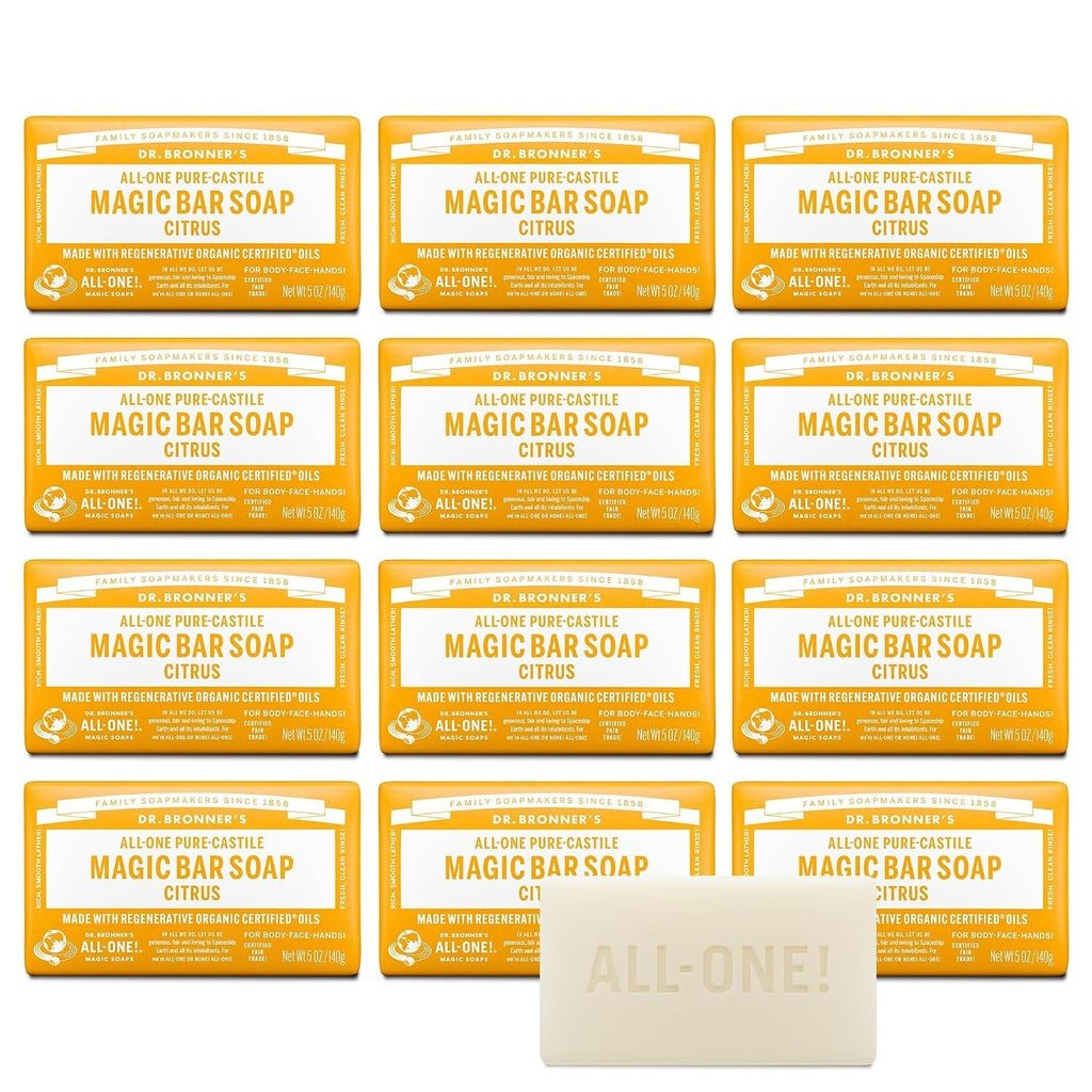 Pure Castile Bar Soap 6oz & 12 Pack Natural Vegan Organic Skin Care
