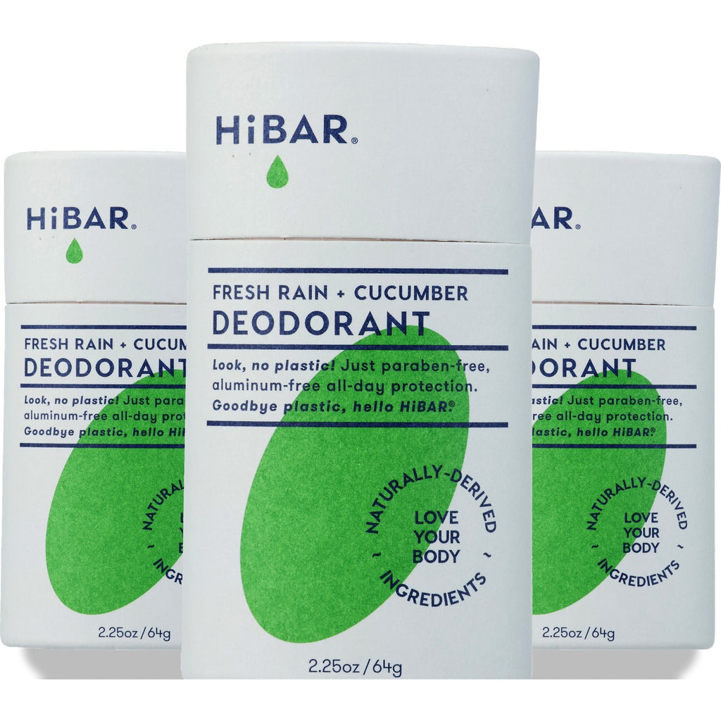 Hibar Rain Cucumber Deodorant 2.25 Oz 3-Pack - Aluminum & Paraben Free