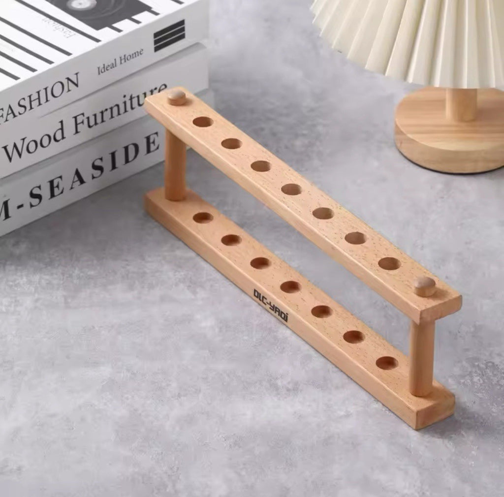 Wood Safety Razor Display Stand – 7 Holes, Countertop Storage for Razors