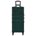 Aluminum 4-in-1 Professional Trolley Makeup Train Case Dark Green