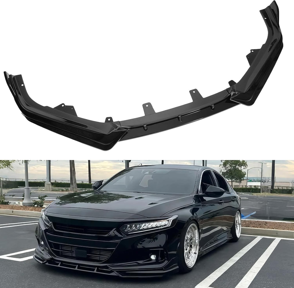 Front Bumper Lip Splitter for Honda Accord Sedan 2021-2022 – Gloss Black 3pc Kit