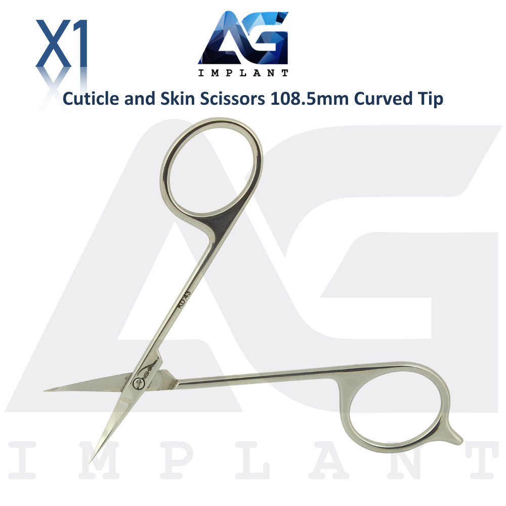 Stainless Steel Curved Tip Nail Scissors 108.5mm for Cuticle Care