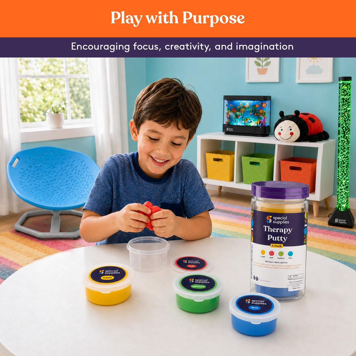 Therapy Putty for Teens - 4 Color Set, Hand Strengthening & Sensory Tool