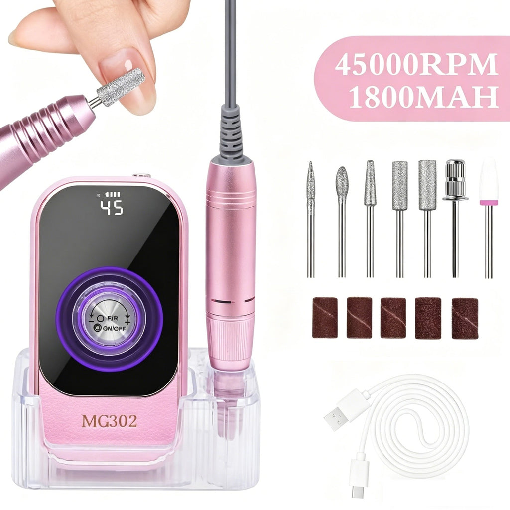Rechargeable Portable Nail Drill Machine 45000RPM for Manicure & Pedicure