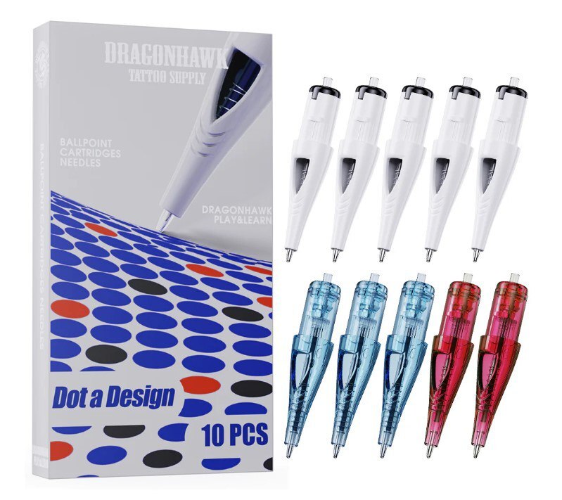 Dragonhawk Ballpoint Cartridges – 10pcs Pack for Ballpoint Pen Refills (Mixed Colors)