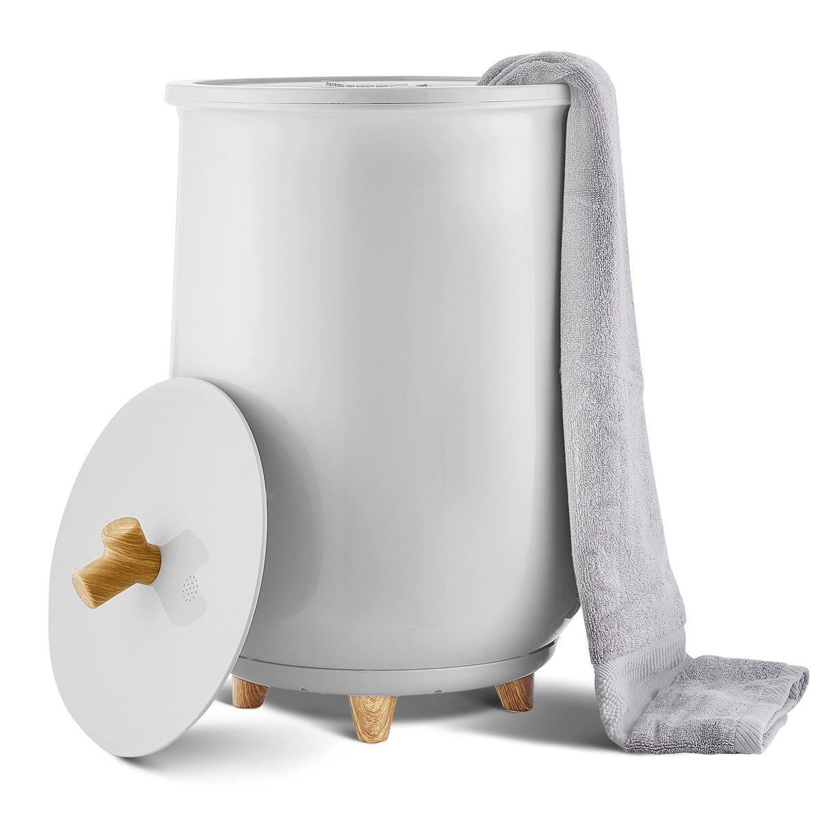 20L Towel Warmer Bucket with LED Light, Timer & Temperature Control - Gray